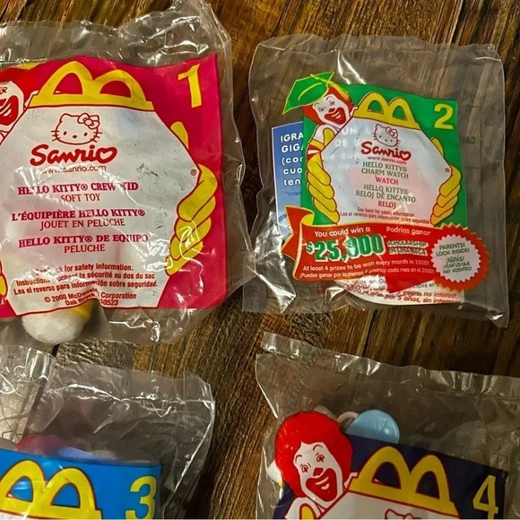 NWT Vintage 2000 McDonald’s Sanrio Hello Kitty Toy Lot of 5 Happy Meal 1,2,3,4,6 - Picture 2 of 5